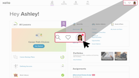 Student account in Xello. The avatar menu is highlighted with a dot indicating the student has messages.